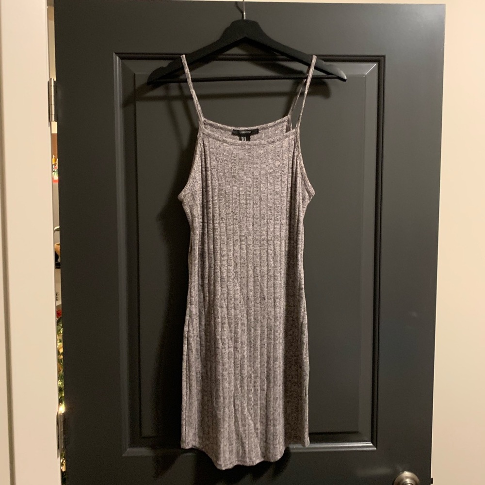 Casual ribbed mid dress